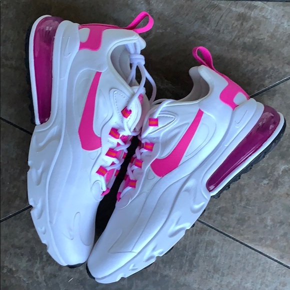 NIKE W AIR MAX 270 REACT WHITE/FIRE PINK-TEAM ORAN - Picture 16 of 16